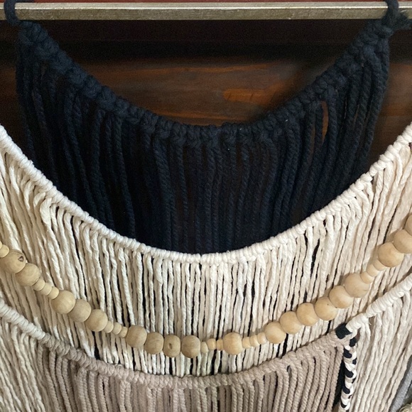 Large boho macrame trendy wall decor with beads . Handmade in Alabama XLarge - Picture 7 of 8